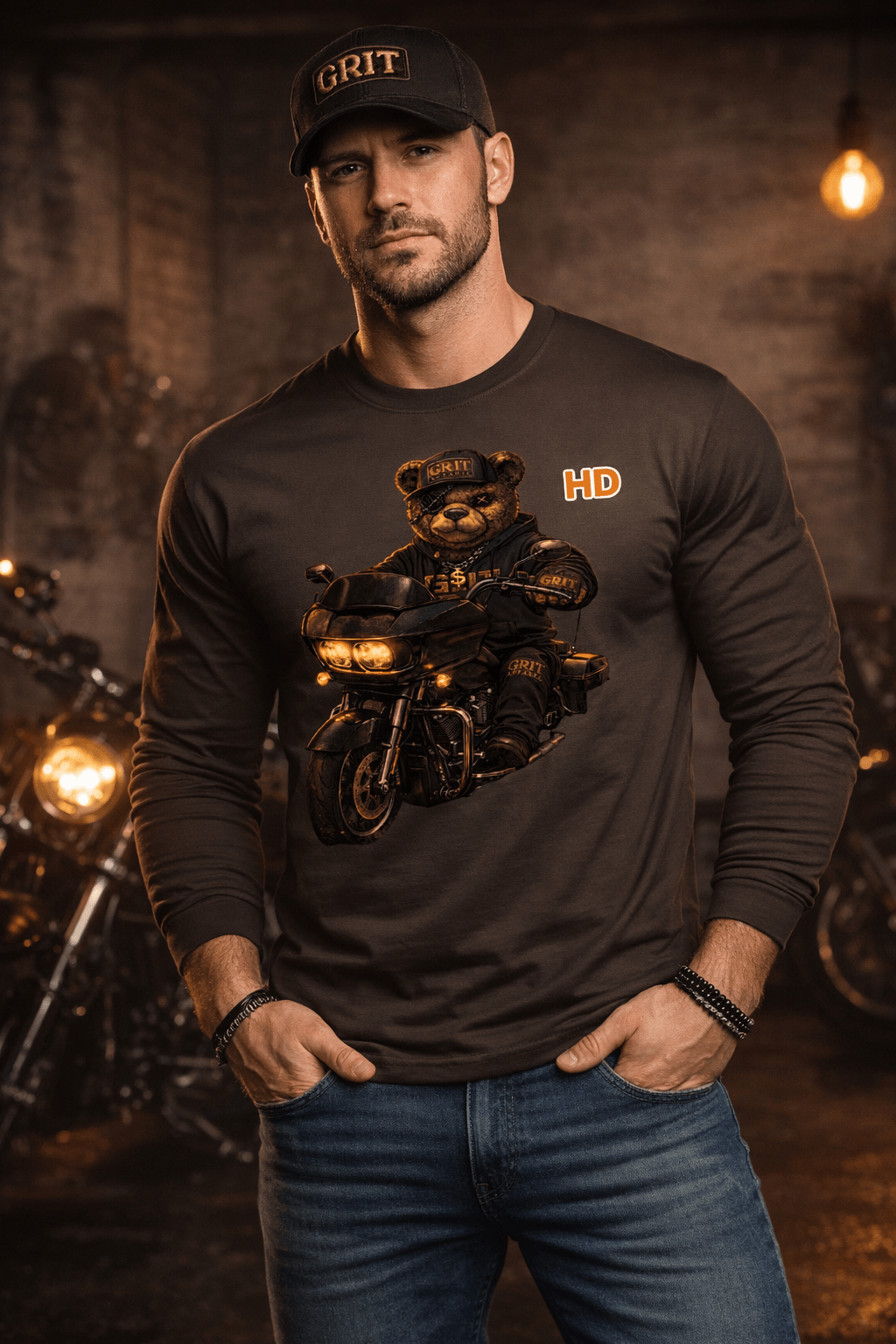 Built For The Long Run Graphic Long Sleeve Shirt Motorcycle Motivational Streetwear | Dirty Money Dreams - DIRTY MONEY DREAMS