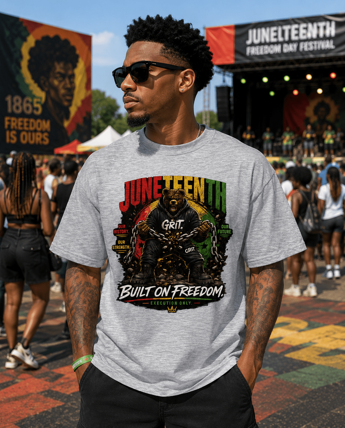 DIRTY Money Dreams Grit Built on Freedom Juneteenth 2026 Tee - DIRTY MONEY DREAMS