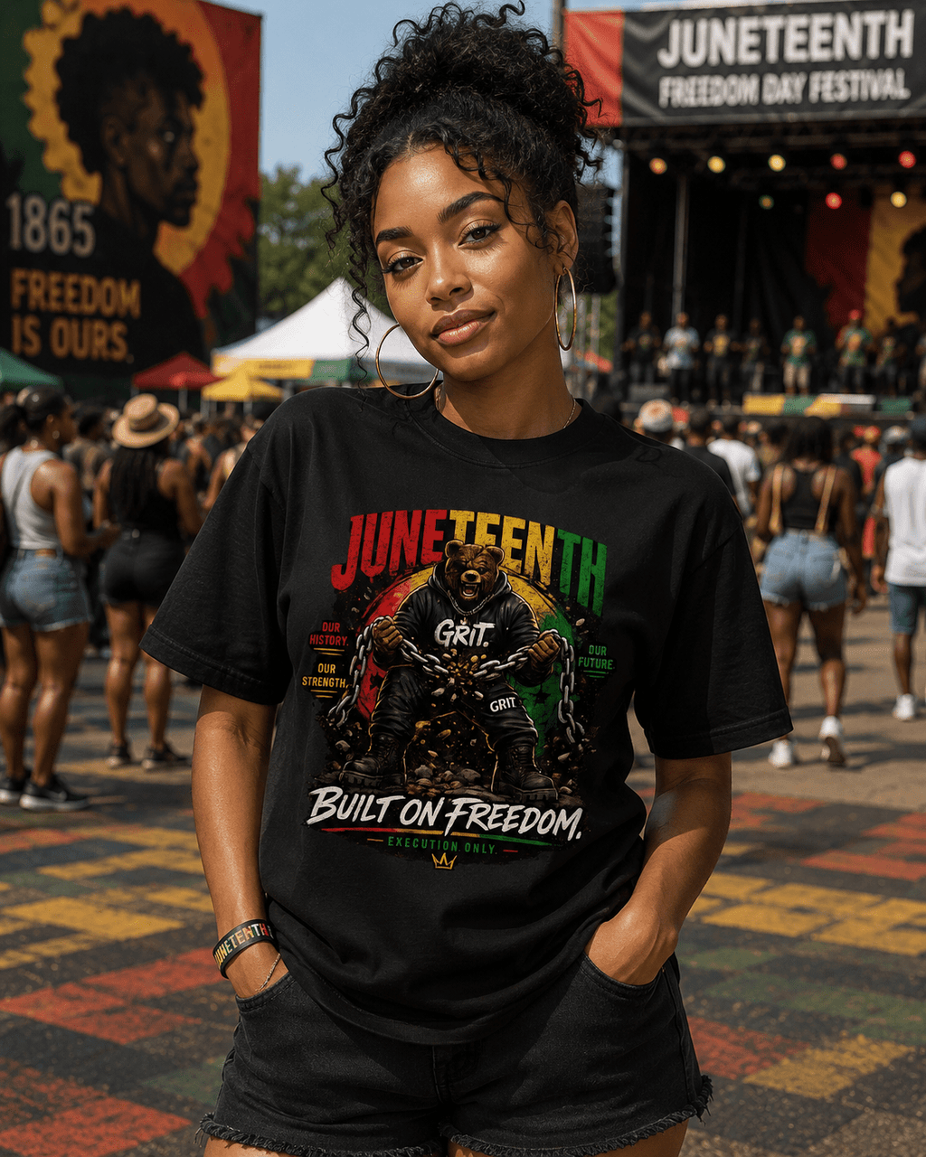 DIRTY Money Dreams Grit Built on Freedom Juneteenth 2026 Tee - DIRTY MONEY DREAMS