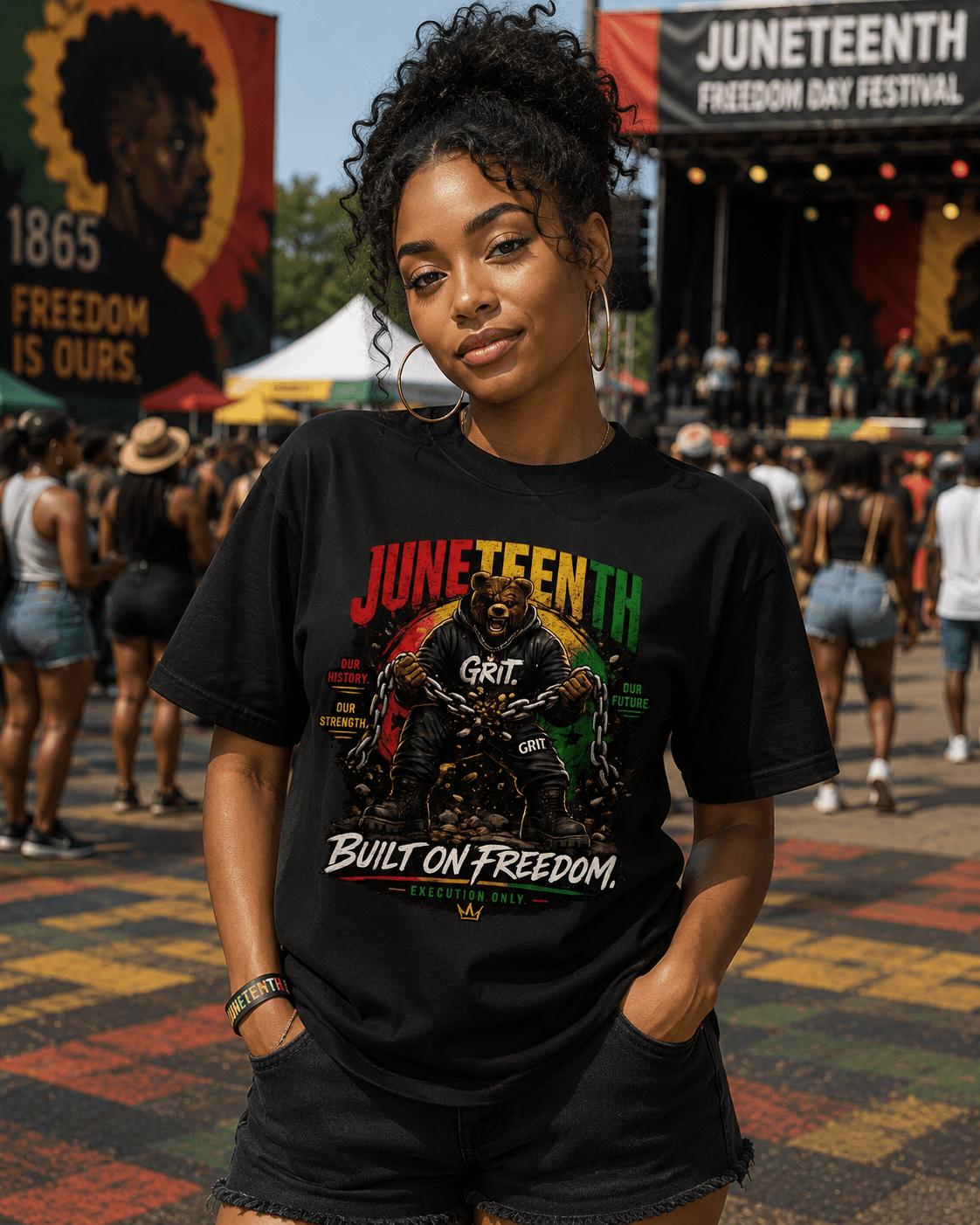 DIRTY Money Dreams Grit Built on Freedom Juneteenth 2026 Tee - DIRTY MONEY DREAMS