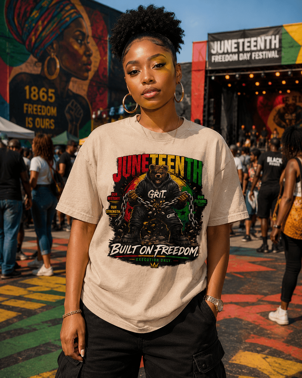 DIRTY Money Dreams Grit Built on Freedom Juneteenth 2026 Tee - DIRTY MONEY DREAMS