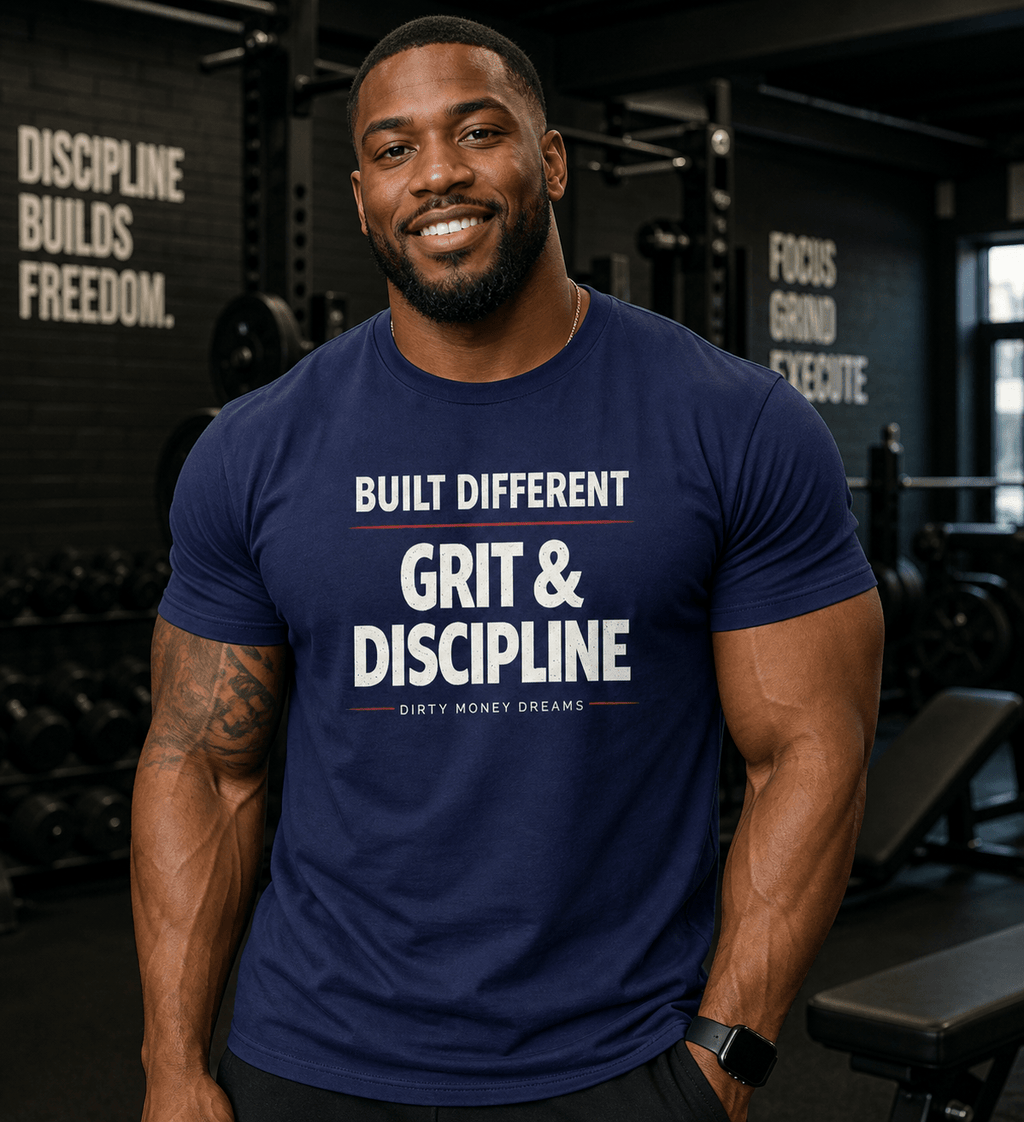 Dirty Money Dreams “Grit & Discipline” Tee – Built Different Streetwear - DIRTY MONEY DREAMS
