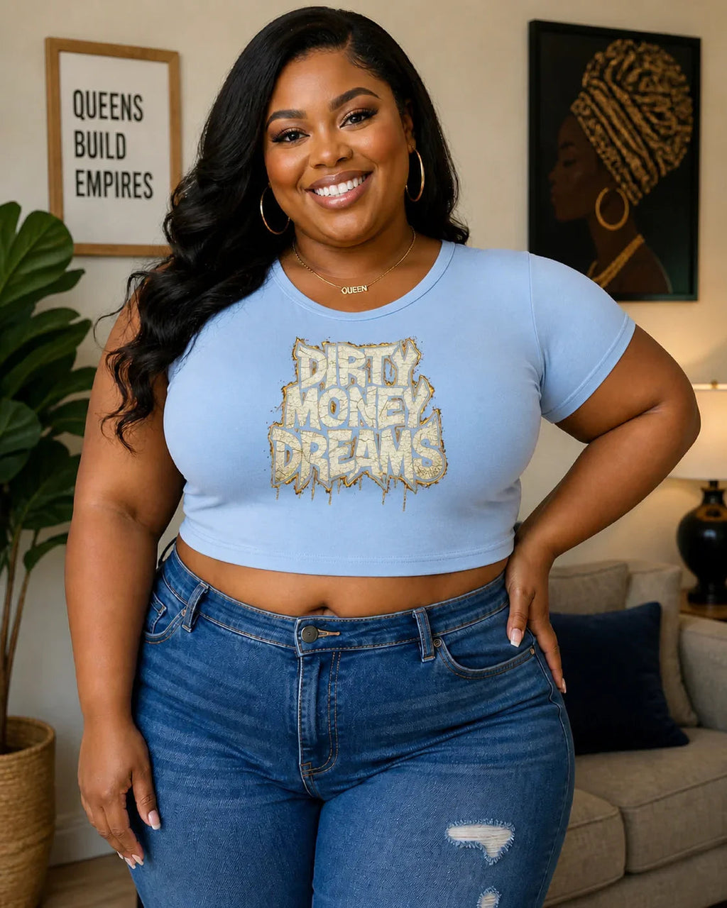 Dirty Money Dreams Logo Crop Tee – Women’s Streetwear Essential - DIRTY MONEY DREAMS