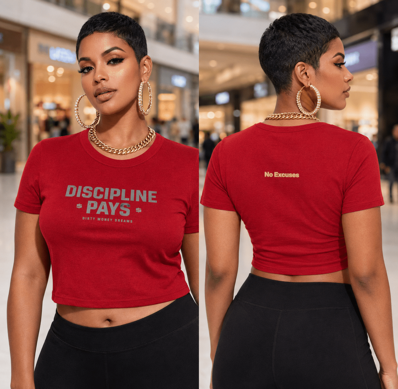 Discipline Pays Crop Tee – Women’s Motivational Streetwear | Dirty Money Dreams - DIRTY MONEY DREAMS