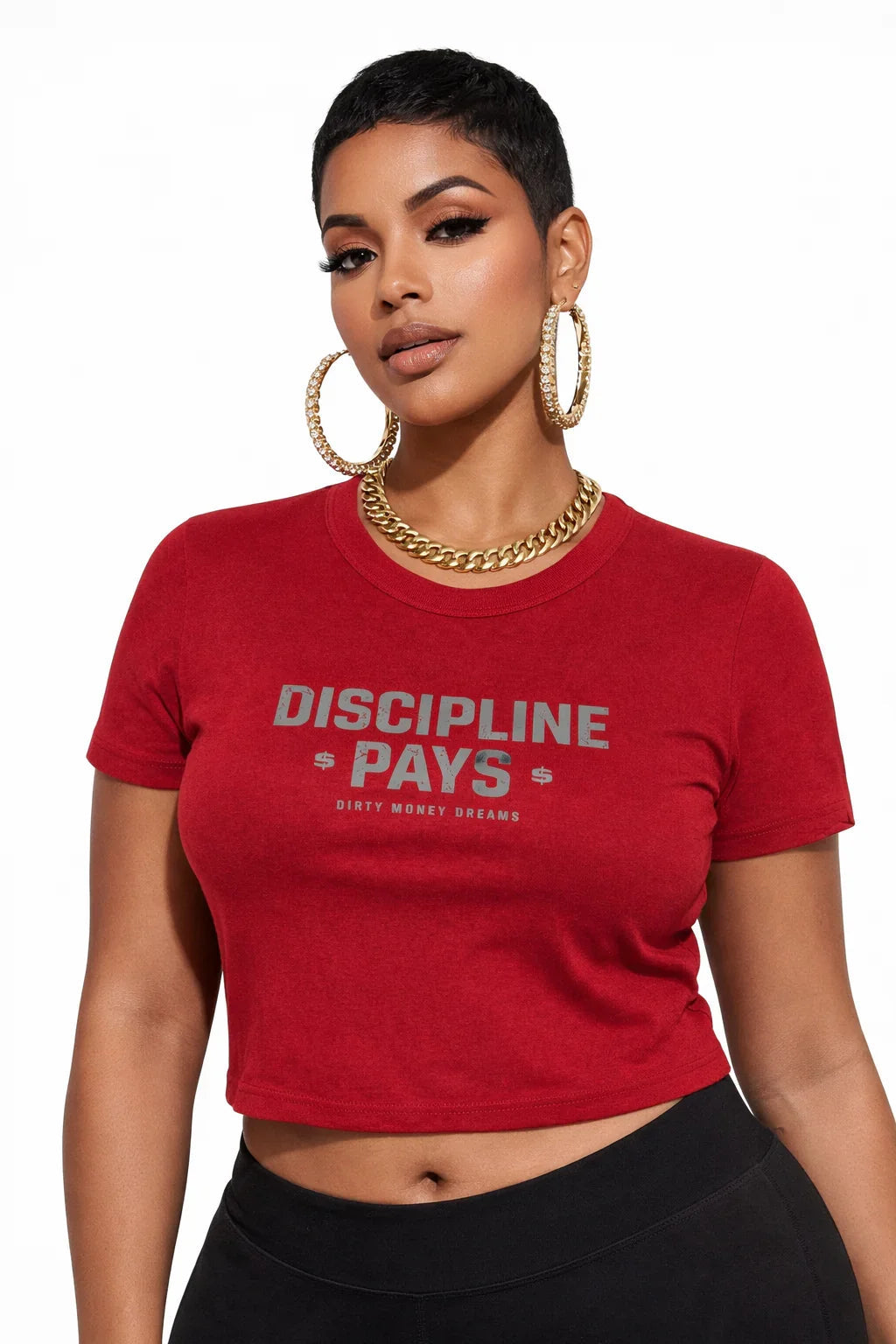 Discipline Pays Crop Tee – Women’s Motivational Streetwear | Dirty Money Dreams - DIRTY MONEY DREAMS