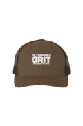 DMDGRIT Coyote Brown and Black Mesh Retro Trucker Cap - DIRTY MONEY DREAMS
