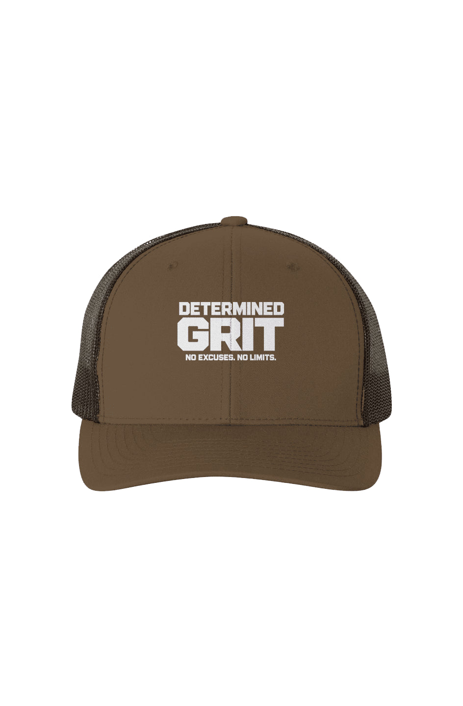 DMDGRIT Coyote Brown and Black Mesh Retro Trucker Cap - DIRTY MONEY DREAMS