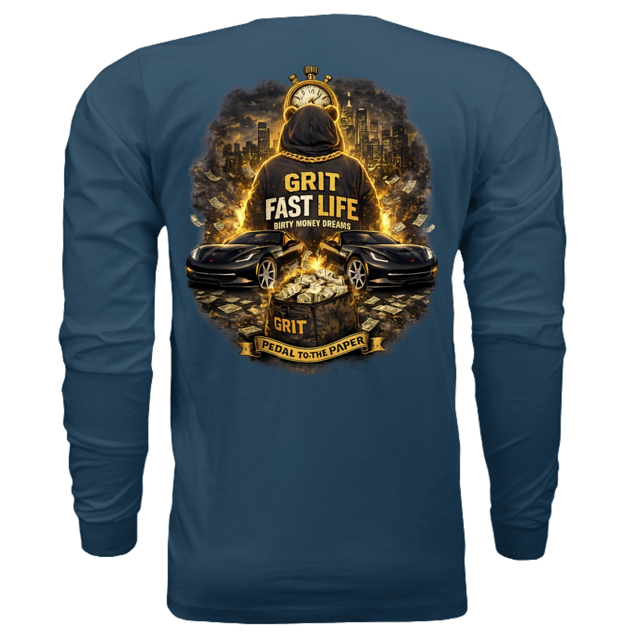 Everyday Discipline Graphic Long Sleeve Shirt – Motivational Streetwear | Dirty Money Dreams - DIRTY MONEY DREAMS