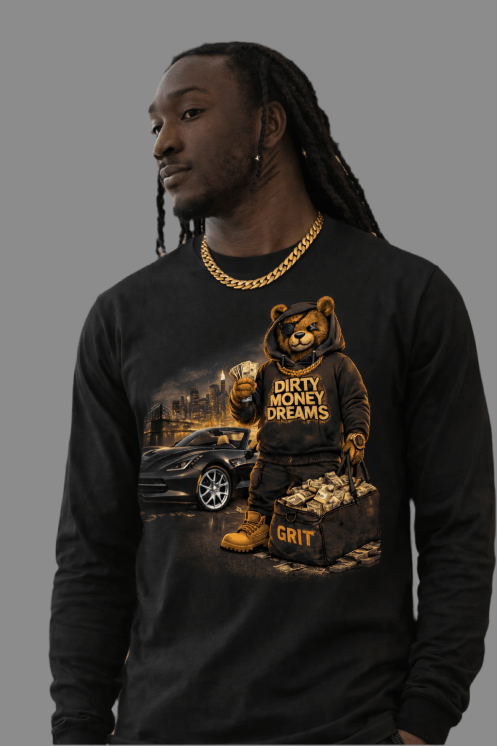 Everyday Discipline Graphic Long Sleeve Shirt – Motivational Streetwear | Dirty Money Dreams - DIRTY MONEY DREAMS