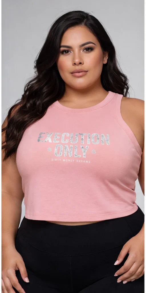 Execution Only Tank – Women’s Crop Fitness Top | Dirty Money Dreams - DIRTY MONEY DREAMS