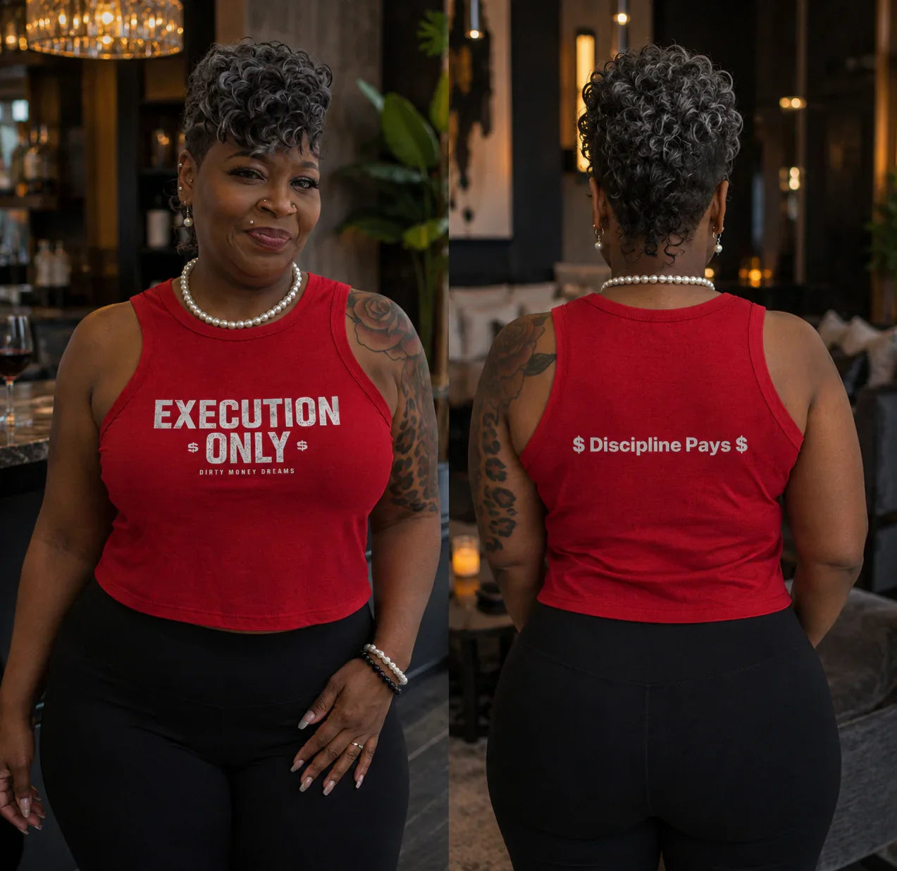 Execution Only Tank – Women’s Crop Fitness Top | Dirty Money Dreams - DIRTY MONEY DREAMS