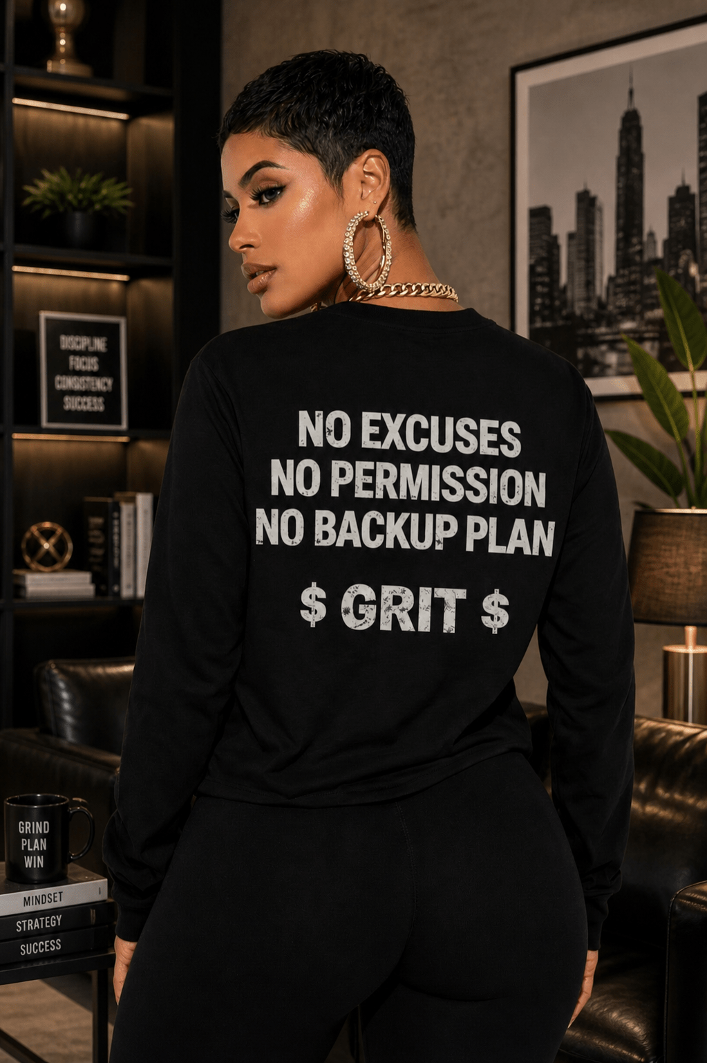 Execution Only Women’s Long Sleeve V - Neck Shirt – Premium Streetwear | Dirty Money Dreams - DIRTY MONEY DREAMS