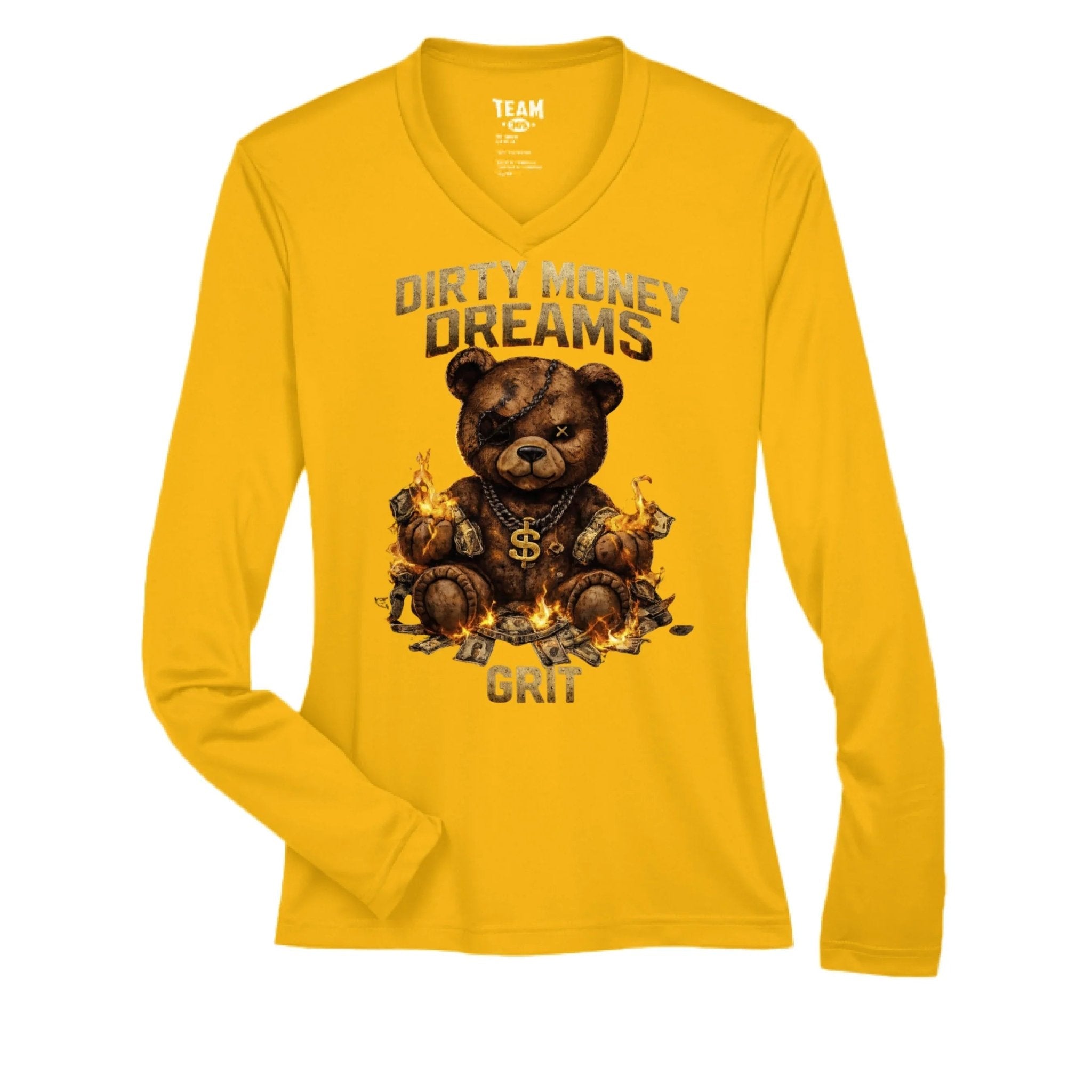 GRIT Women’s Performance V - Neck – Built Under Pressure Dirty Money Dreams - DIRTY MONEY DREAMS