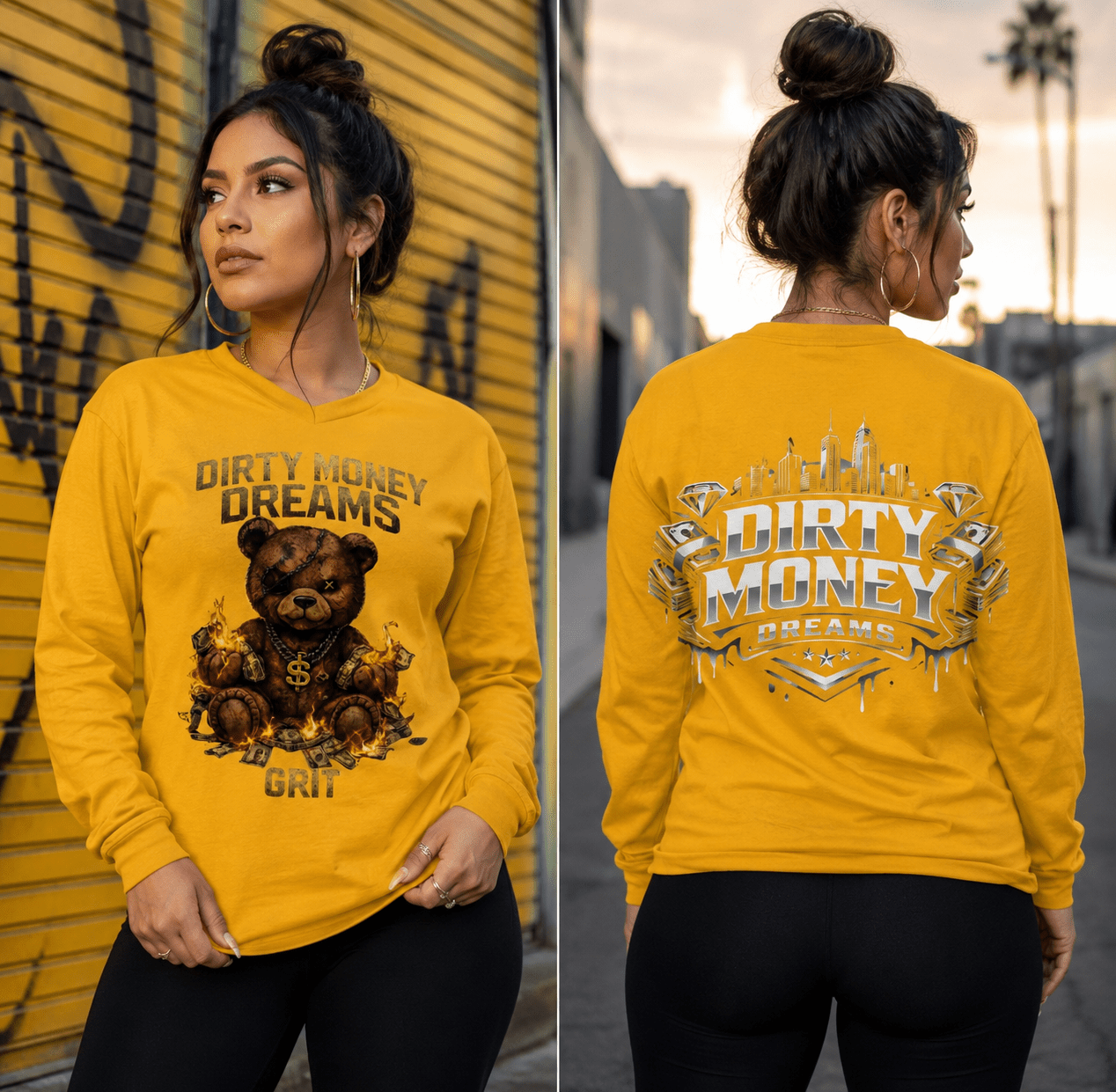 GRIT Women’s Performance V - Neck – Built Under Pressure Dirty Money Dreams - DIRTY MONEY DREAMS