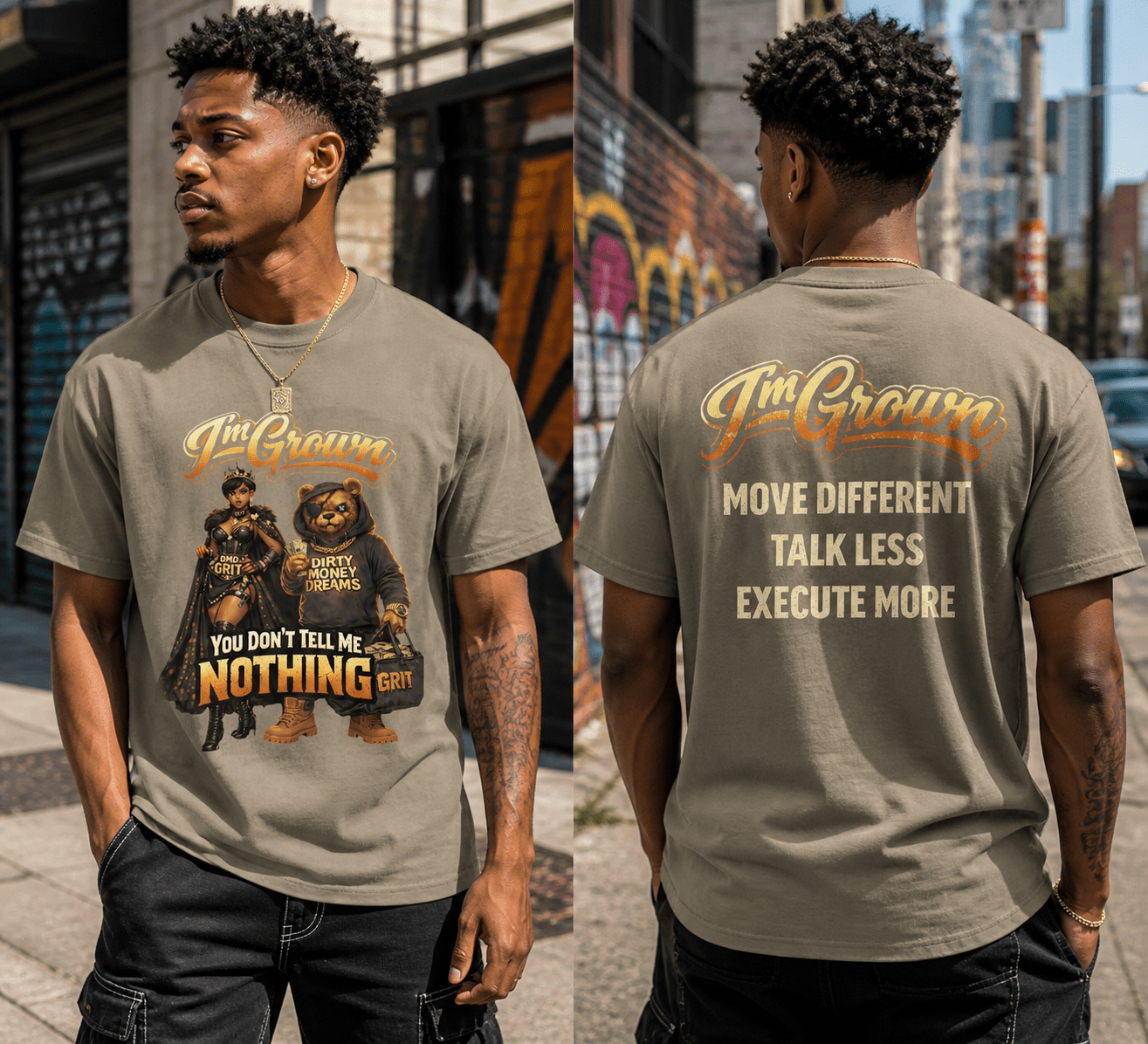 I’m Grown Graphic T-Shirt – Move Different, Execute More | Dirty Money Dreams - DIRTY MONEY DREAMS