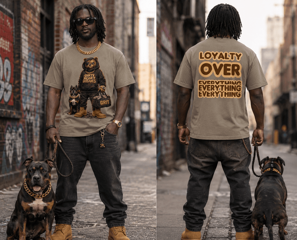 Loyalty Over Everything Heavyweight T-Shirt – Premium Streetwear | Dirty Money Dreams - DIRTY MONEY DREAMS